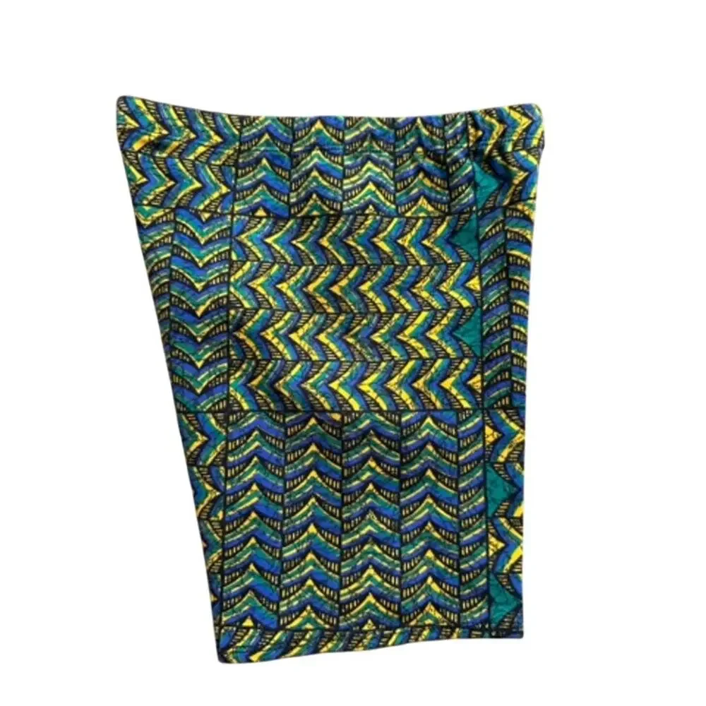 Vintage 80s 90s Dance Basics Teal Geometric Bike Shorts High Waist Cotton M